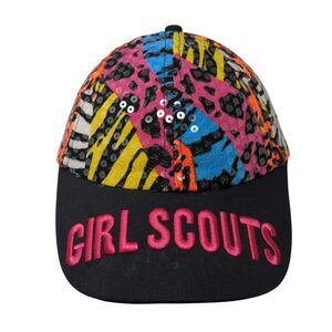 Girl Scouts Snapback Hat Multicolor OS Adjustable Embroidered Colorful Sequin